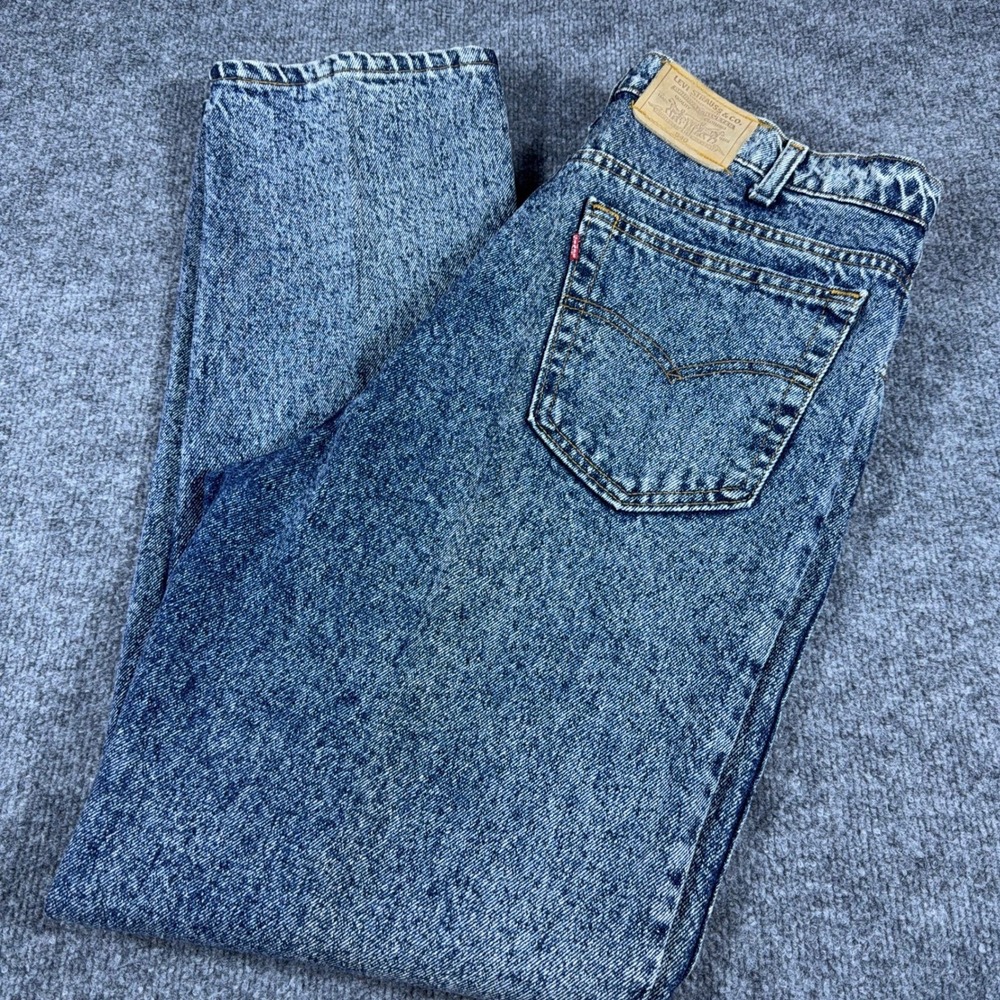 Vintage Levis 540 Relaxed Fit Acid Wash Blue Denim Jeans Mens 38x30 Made in USA